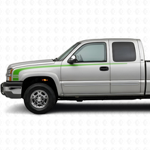 Retro Stijl Omlijnde Zijstrepen Vinyl Decal Kit voor Chevrolet Silverado 2003-06_3
