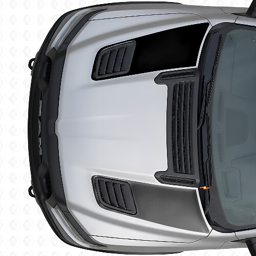 Dubbele Racing Motorkap Ventilatielijnen Vinyl Stickers Set voor Dodge Ram Sport 2019+