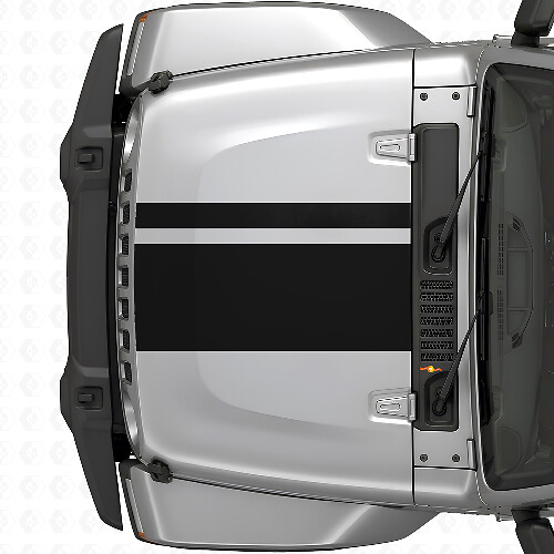Dubbele Strepen in Verschillende Breedtes Vinyl Decal voor Jeep Wrangler 2007+