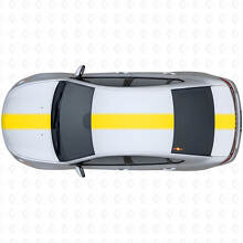 Racingstijl brede omtrekstreep bovenste zijkant vinyl decal kit voor Dodge Dart 2013+_5