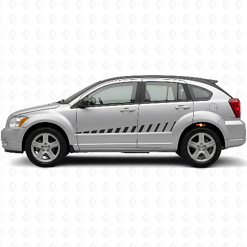 Strobe stijl zijstrepen vinyl decalset voor Dodge Caliber 2007+