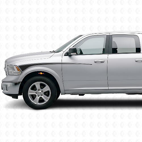Outline Strepen Voorspatbord & Deur Vinyl Decal Kit voor Dodge Ram 2009+