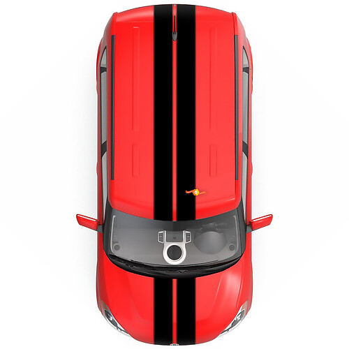 Twin Rally Stripe Kit-ontwerp voor KIA Soul vanaf 2009
