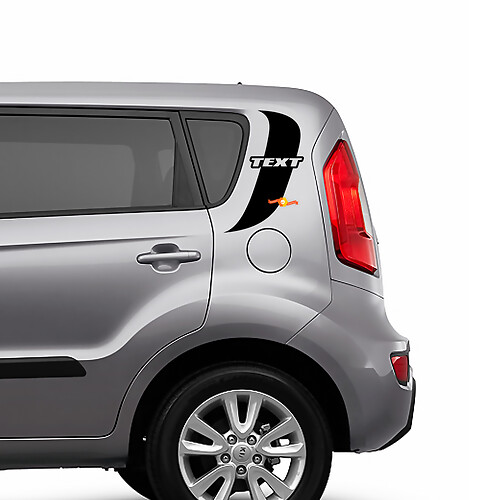 Grafische sticker op de zij-achterstijl geschikt voor Kia Soul 2
