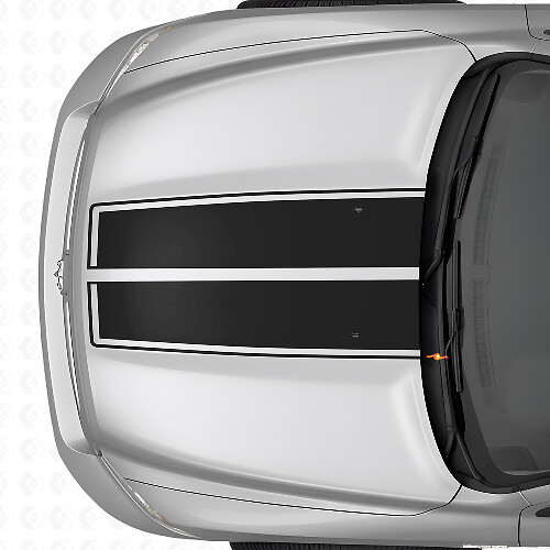 Dubbele Rally Vinyl Decal Kit met Motorkap- en Achterklepstrepen voor Dodge Ram 2009-18