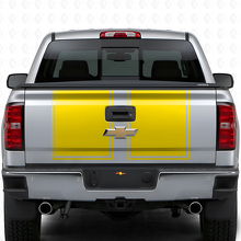 Dubbele Omlijnde Strepen Motorkap & Achterklep Vinyl Decal Set voor Chevrolet Silverado 2014-15_10