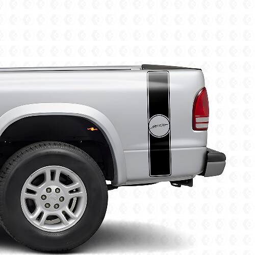 Sport Retro Stijl Achter Zijkant Strepen Vinyl Decal Kit voor Dodge Dakota 1997+