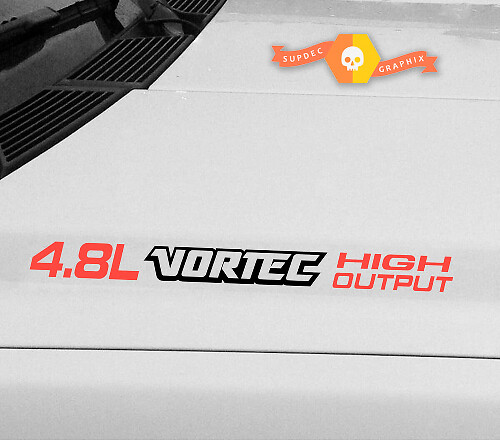 4.8L Vortec High Output motorkap vinyl decal sticker voor Chevrolet Silverado