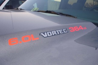 6.0L Vortec 364ci driekleurige motorkapstickers: Past op Chevrolet Silverado GMC Sierra Trucks
