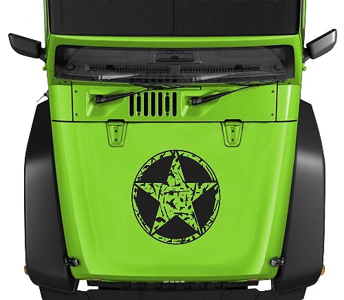 Oscar Mike M4 AK Bullet Star Hood Vinylstickers voor Jeep Wrangler