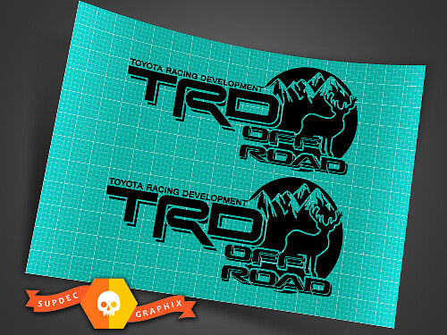 TRD Off Road Mountain Moose Zij Vinyl Decal Set voor Toyota Tacoma 4Runner