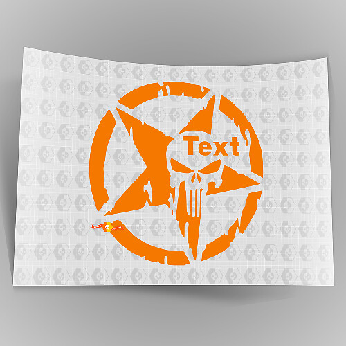 Jeep Star - Sticker Decal UV-bestendigheid Militaire Punisher Off Road Skull #5_1