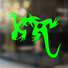 Gecko hagedis vinyl kunst muur raam badkamer sticker sticker #5
_2