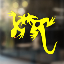 Gecko hagedis vinyl kunst muur raam badkamer sticker sticker #5
_3