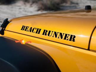 Jeep Wrangler BEACH RUNNER-stickers op de motorkap