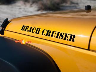Jeep Wrangler BEACH CRUISER-stickers op de motorkap