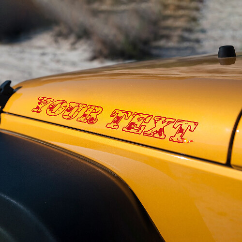 Jeep Wrangler Wrangler motorkap Stickers Decals camo lettertype
