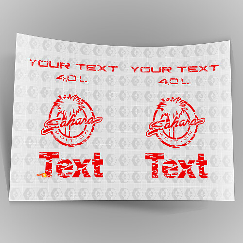 Jeep Wrangler Sahara 4.0 TJ spatbordlogo's versleten 1997 -2006