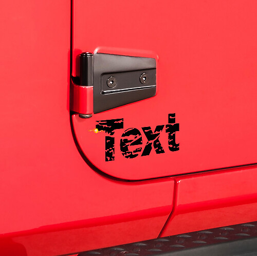 Versleten Custom Tekst Zijdeur Sticker Decal voor Jeep Wrangler