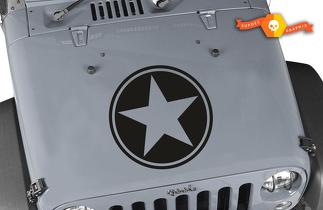 Jeep Wrangler vrijheidseditie replica militaire ster sticker 2 emblemen