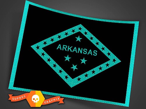 Arkansas State Vlag Sticker Decal Meerdere Kleuren en Maten voor Jeep Wrangler 2