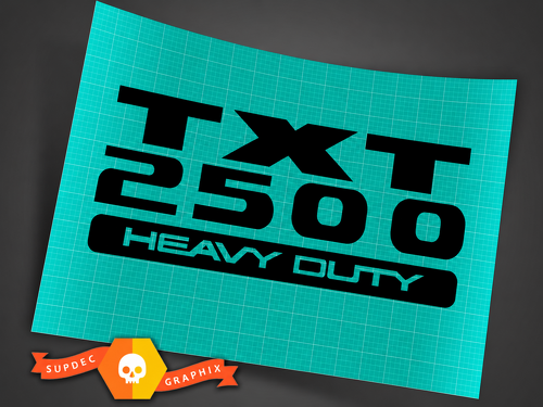 TXT 2500 Heavy Duty Lettering — Vinylsticker (universeel) voor Dodge Ram 1500