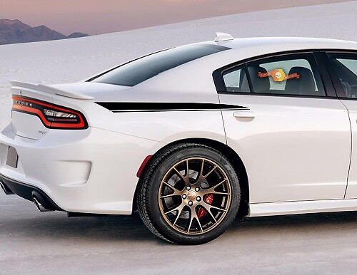Achterste zijstrip vinyl decalset voor Dodge Charger