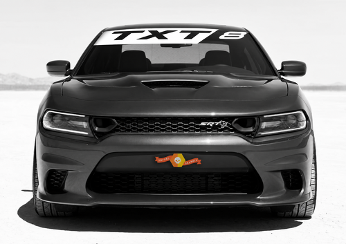 TXT8 Diagonal Banner Voorruit Vinylsticker voor Dodge Charger Hellcat