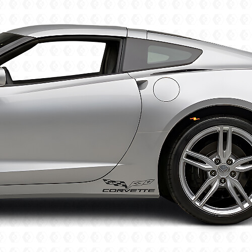 Corvette Vlag Logo Rocker Panel Vinyl Decal Kit voor Chevy Corvette Z06 C6-7 2005-18