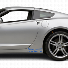 Corvette Vlag Logo Rocker Panel Vinyl Decal Kit voor Chevy Corvette Z06 C6-7 2005-18_2