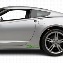 Corvette Vlag Logo Rocker Panel Vinyl Decal Kit voor Chevy Corvette Z06 C6-7 2005-18_3