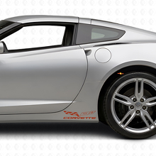 Corvette Vlag Logo Rocker Panel Vinyl Decal Kit voor Chevy Corvette Z06 C6-7 2005-18_4
