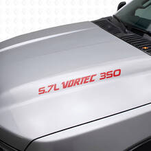 5.7L Vortec 350 Motorkap Vinyl Decal Set voor Chevy 1988-99 C/K Trucks_4