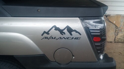 Chevy AVALANCHE Bedzijdestickers, stickers + kleur naar keuze
