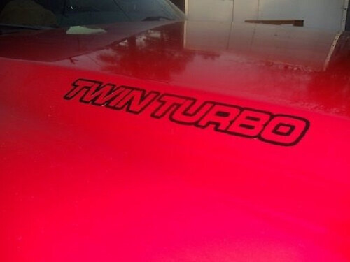 TWIN TURBO Hood Stickers-stickers
