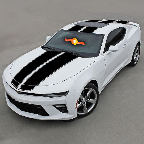 Dubbele Racing Strepen Bovenkant Vinyl Decal Kit voor Chevrolet Camaro 2016-18