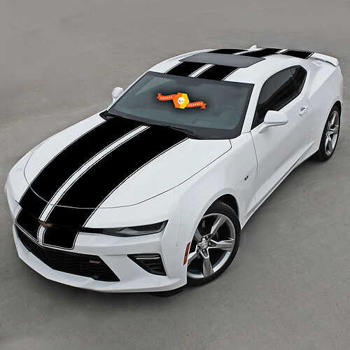 Top dubbele strepen met Pinstripes Decal Sticker Fit to Chevrolet Camaro 2016-20
