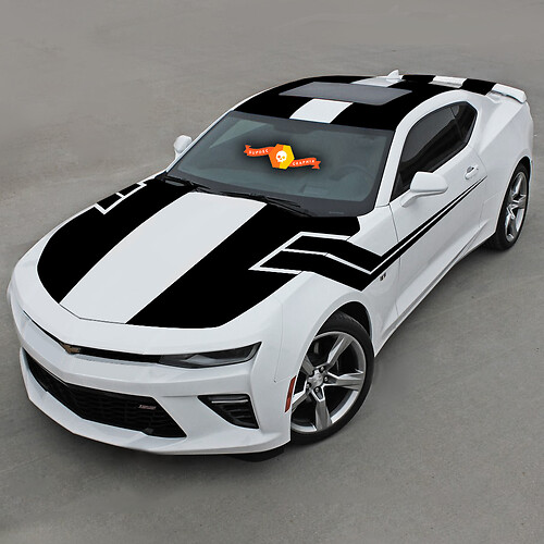 Chevrolet Camaro 2016-2018 complete set met boven- en zijstrepen
