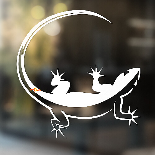 Gecko Hagedis Kunst Wal Kap Zij Universeel Zijraam Vinyl Sticker Decal