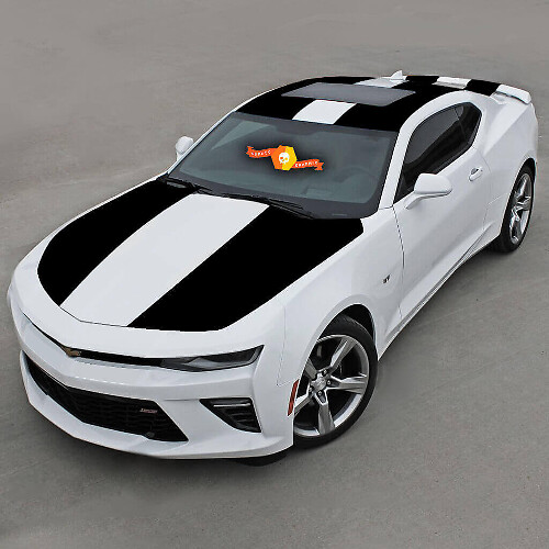 Vinyl Decal Dubbele Volledige Bovenste Zijdelingse Strepen Voor Chevrolet Camaro 2016-2018