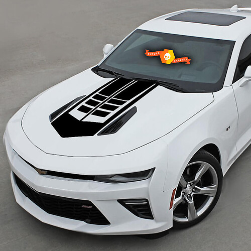 Techno Style Strepen Motorkap Vinyl Decal Sticker voor Chevrolet Camaro 2016-2018