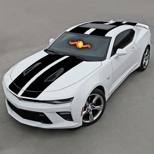 Dubbele strepen motorkap dak kofferbak vinyl decal sticker voor Chevrolet Camaro SS 2016-2018