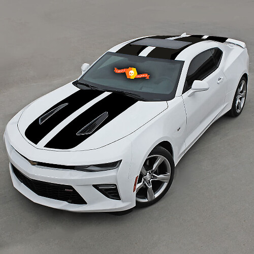 Chevrolet Camaro 2016-2018 -ss- Solid Top dubbele vinyl strepen