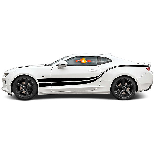Dual Wave-stijl strepen zij vinyl decal sticker voor Chevrolet Camaro 2016-2024