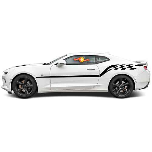 Chevrolet Camaro 2010-2020 geruite stijl zijstrepen
