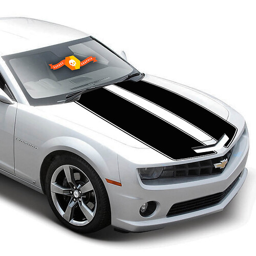 Dubbele Omrande Strepen Motorkap Vinyl Decal Sticker voor Chevrolet Camaro 2010-2015