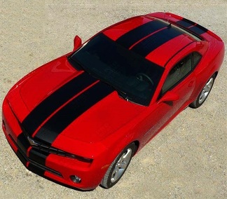 Pace Style Twin Rally Stripe Kit — Vinylsticker (motorkap, dak, kofferdeksel, achterbumper, voorbumper) voor Chevrolet Camaro 2010-2015