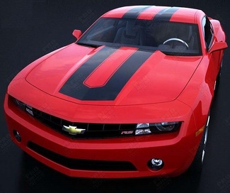 SEMA Style Outlined Center Stripe Kit — Vinylsticker (motorkap, dak, kofferdeksel) voor Chevrolet Camaro 2010-2015
