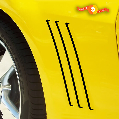 Chevrolet Camaro 2010-2015 Gill Vent Insert Overlay Vinylstrepen aan de zijkant
