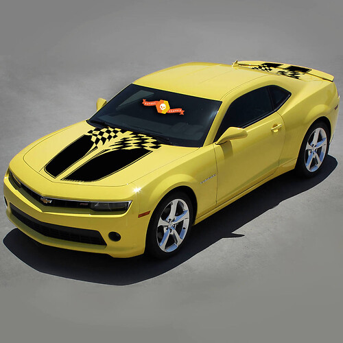 Chevrolet Camaro 2010-2015 geruite vlag race-vinylstrepen
